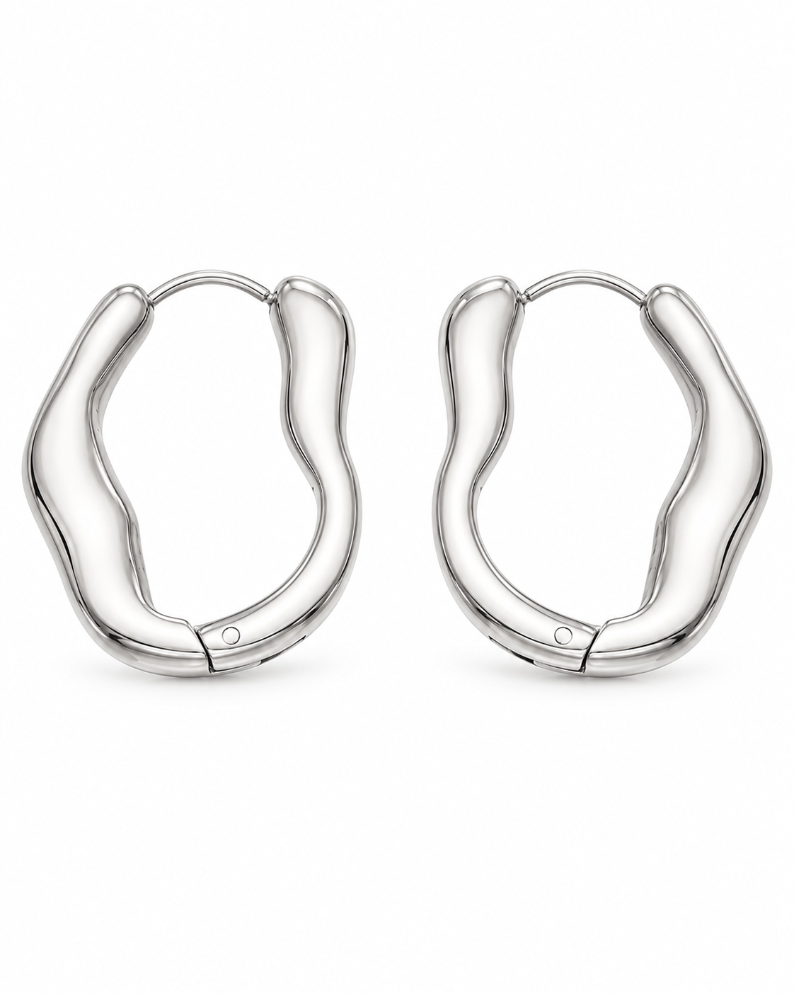 Sculptural Wave Hoops