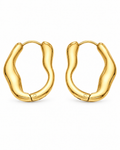 Sculptural Wave Hoops