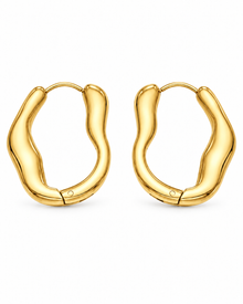 Sculptural Wave Hoops