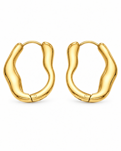 Sculptural Wave Hoops