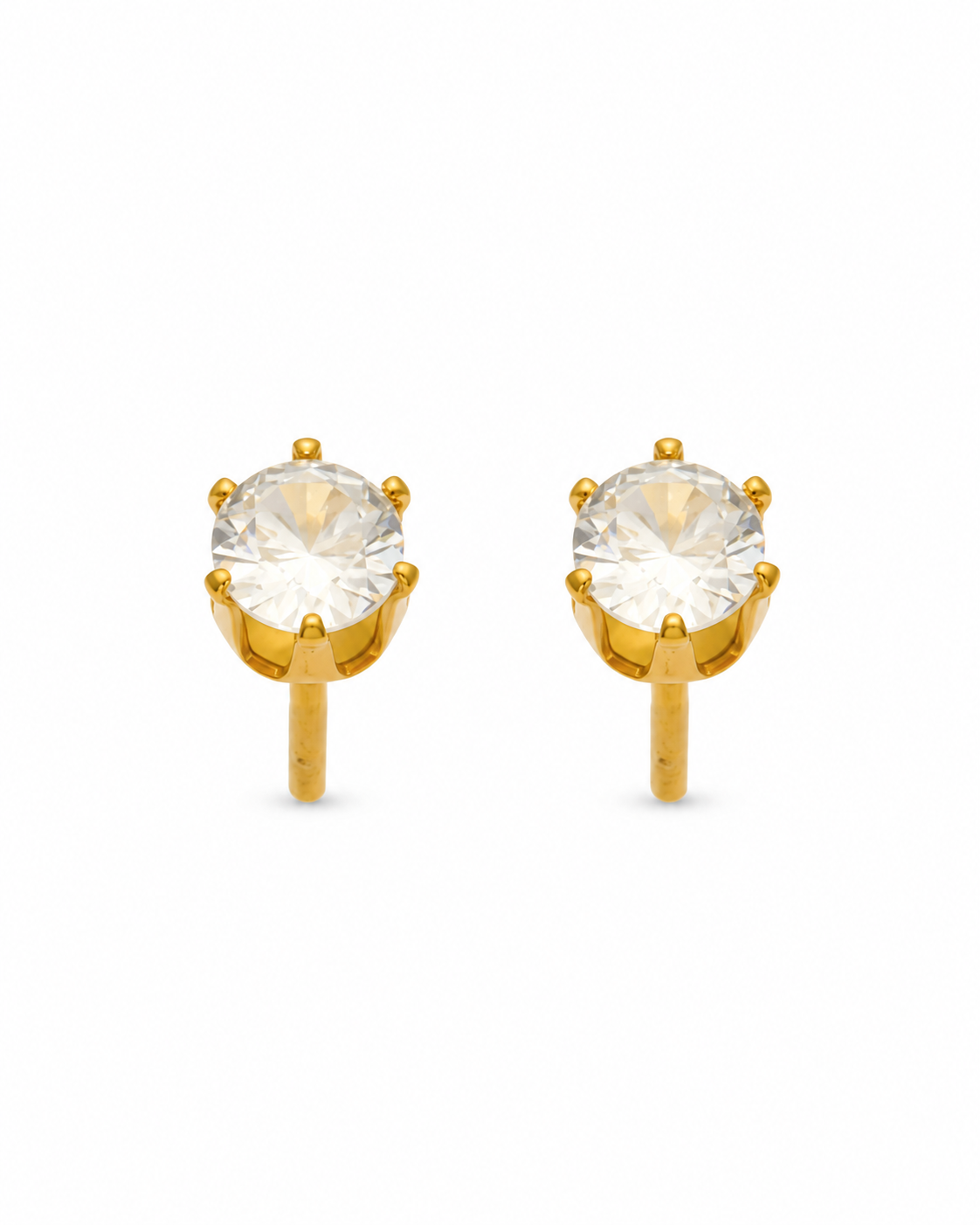 Round CZ Stud Earrings