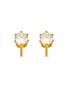 Round CZ Stud Earrings