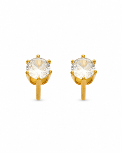 Round CZ Stud Earrings