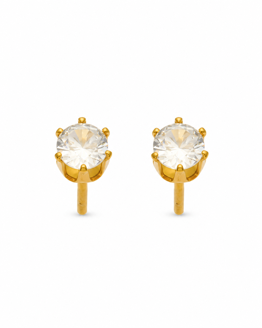 Round CZ Stud Earrings