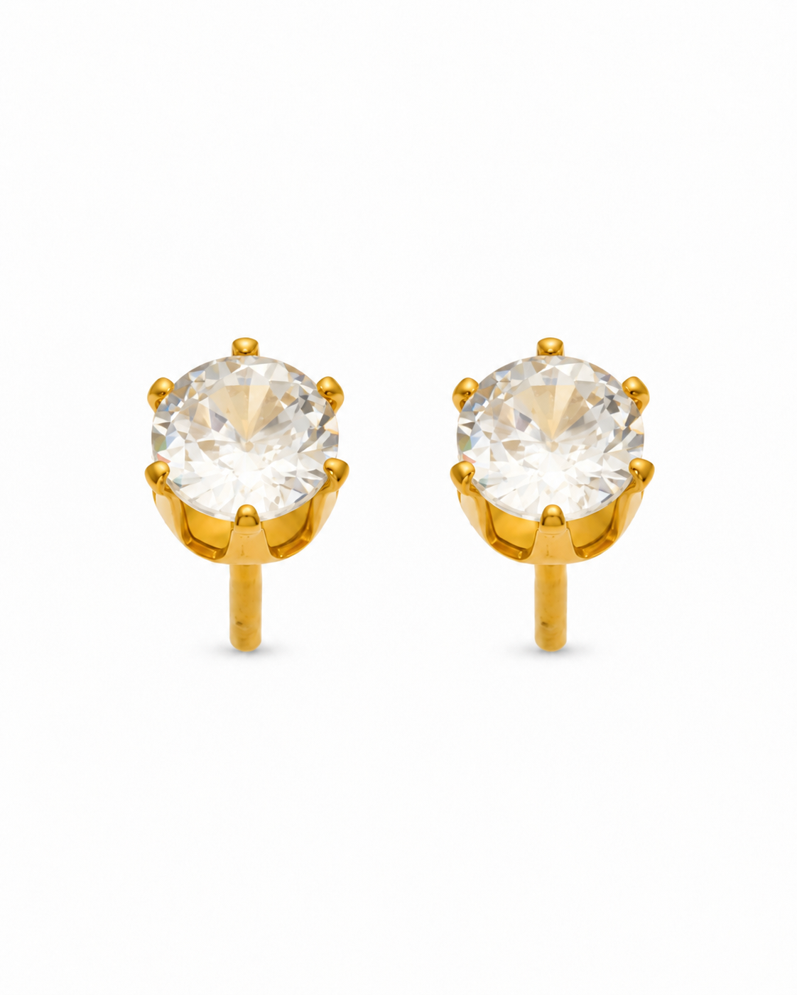 Round CZ Stud Earrings