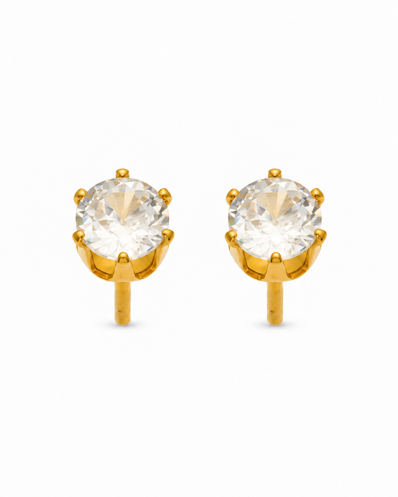 Round CZ Stud Earrings alternate view 2