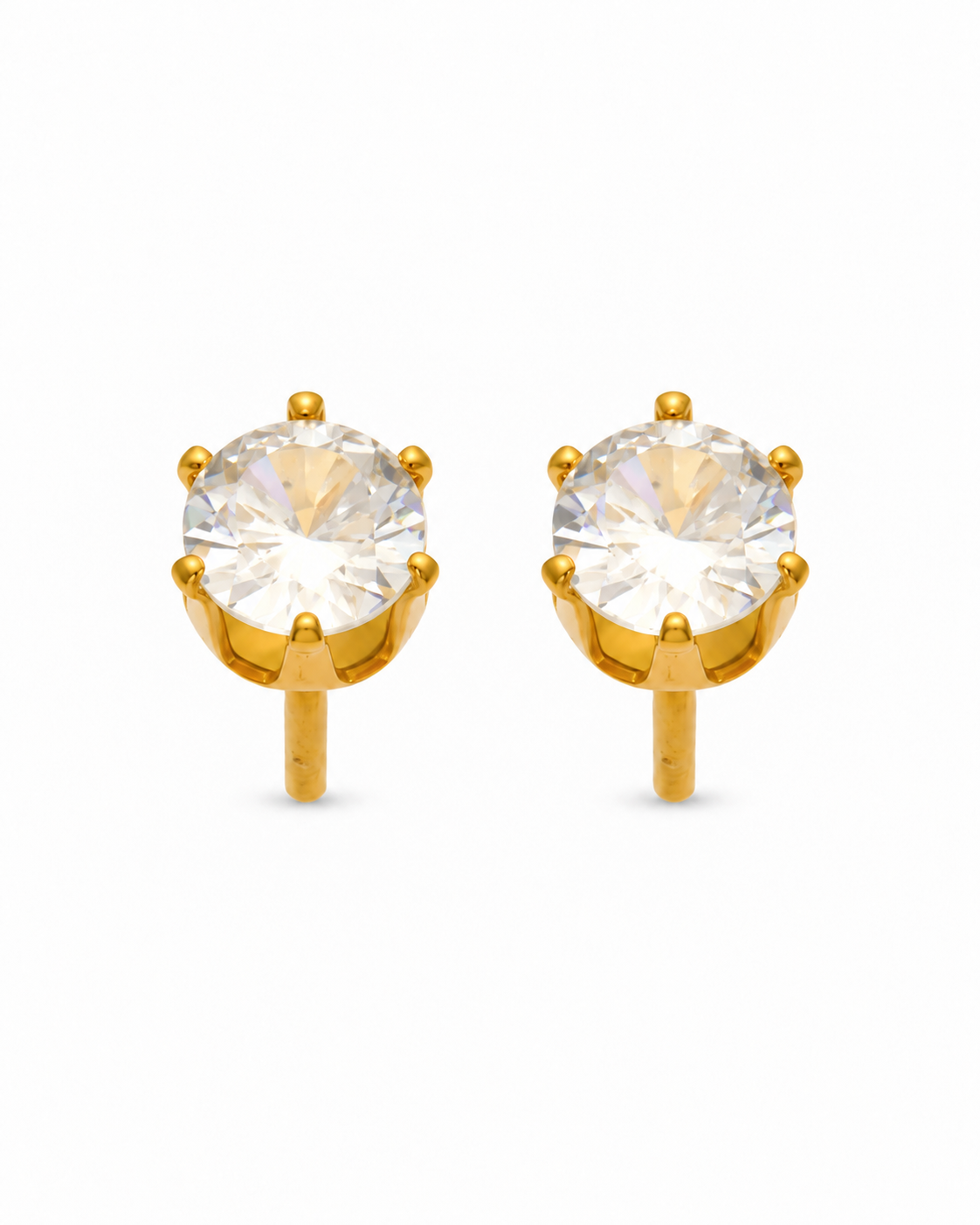 Round CZ Stud Earrings