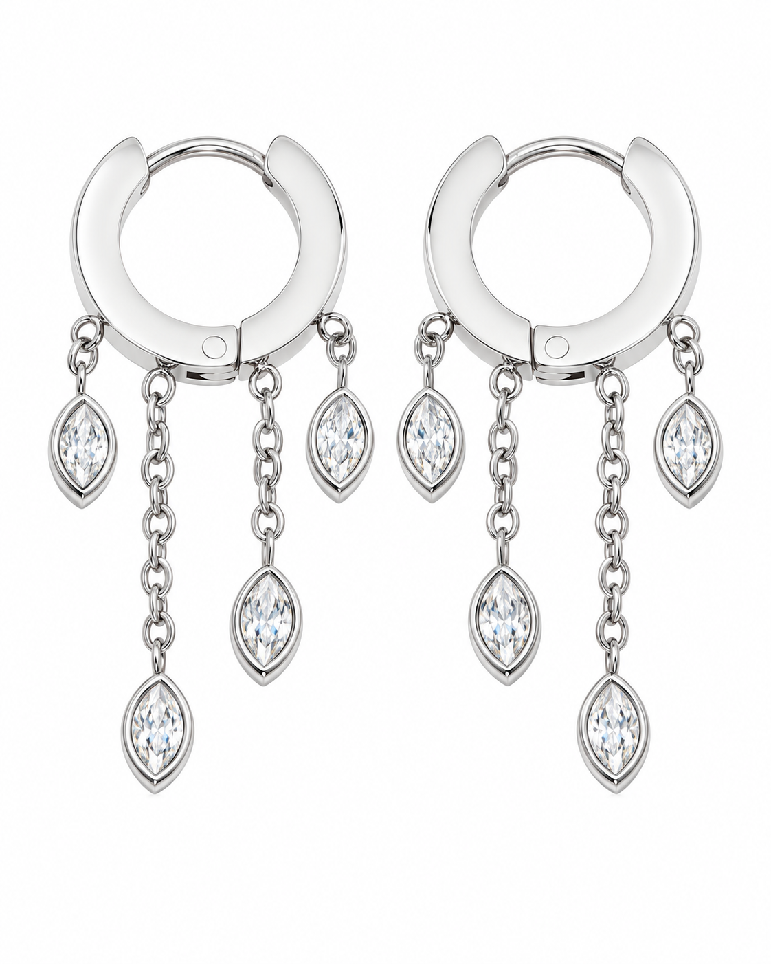 Marquise Cascade Hoops