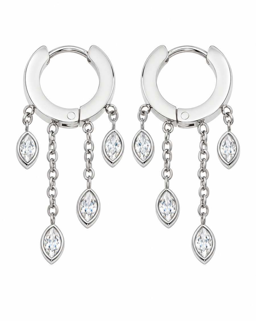 Marquise Cascade Hoops