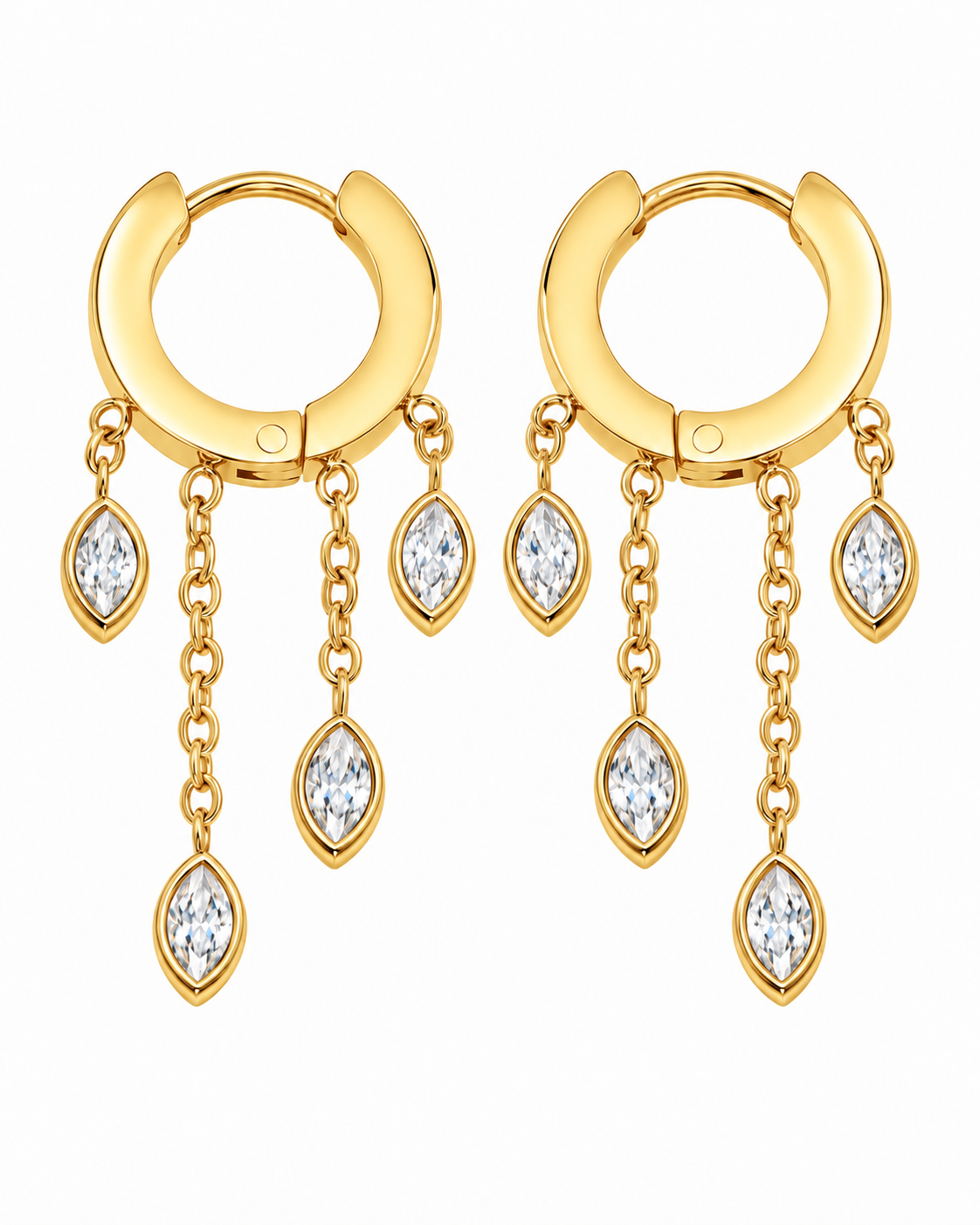 Marquise Cascade Hoops