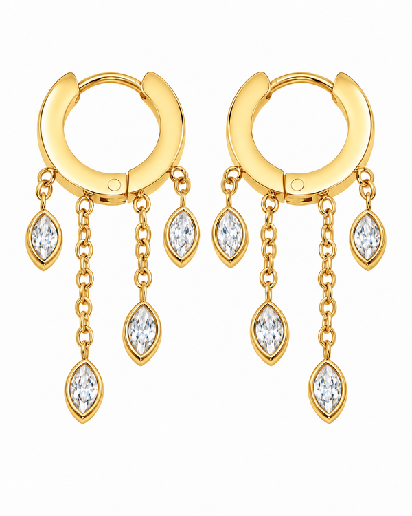 Marquise Cascade Hoops