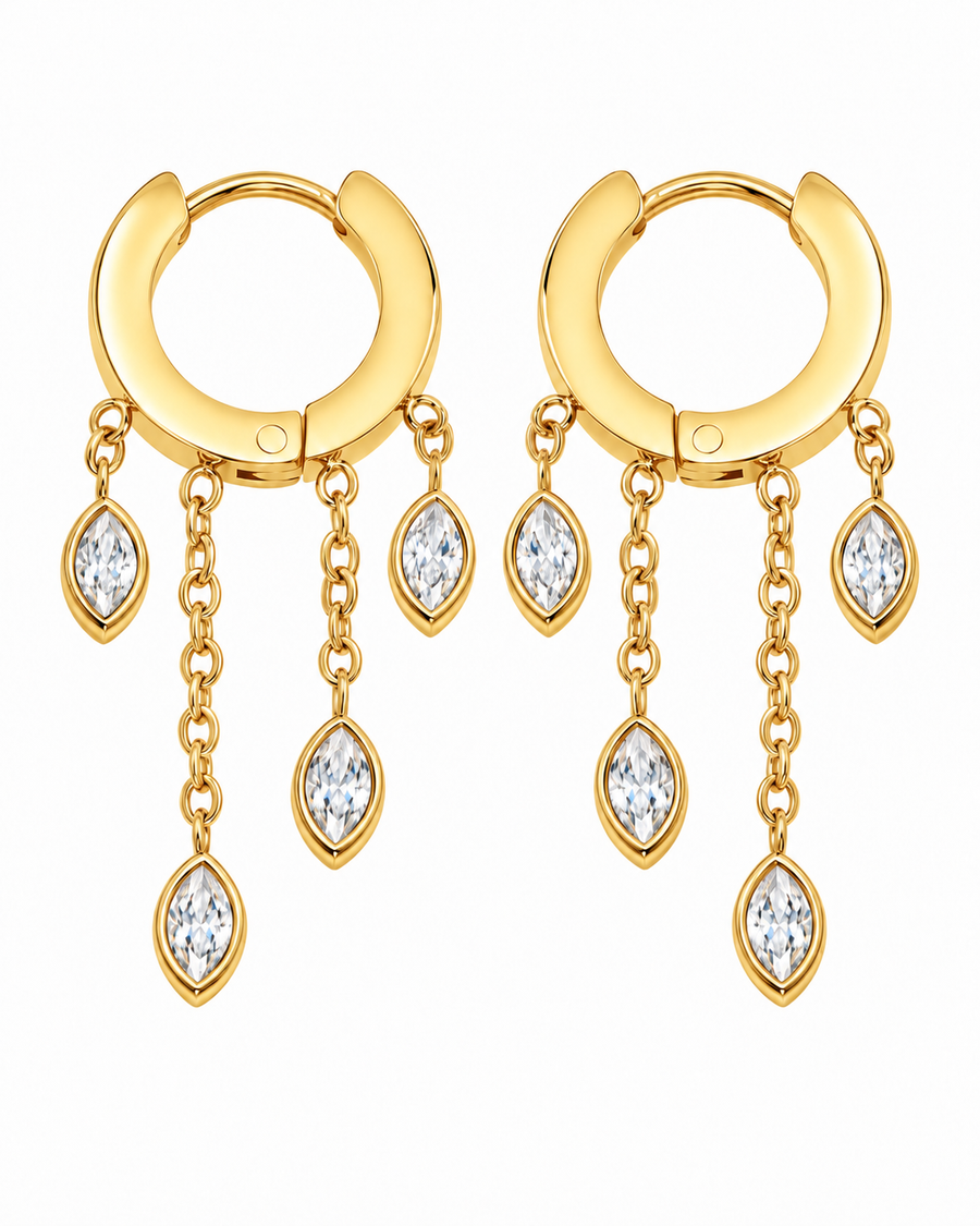 Marquise Cascade Hoops