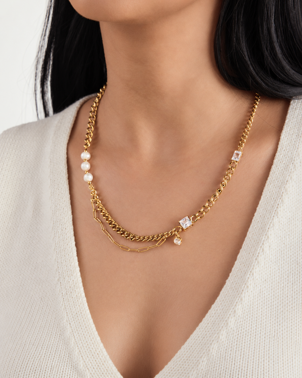 Pearl Link Layered Necklace