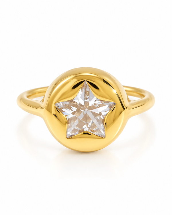 Crystal Star Signet Ring
