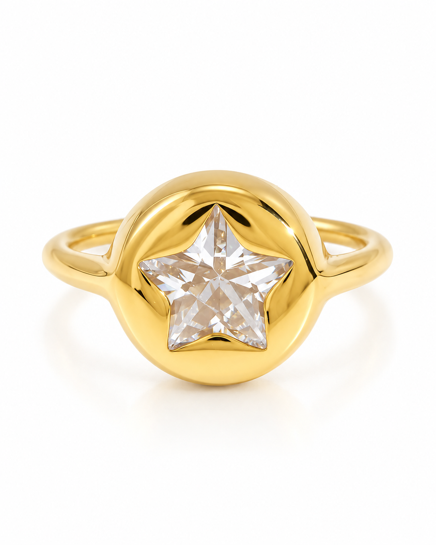 Crystal Star Signet Ring