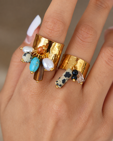 Mosaic Stone Cluster Open Ring
