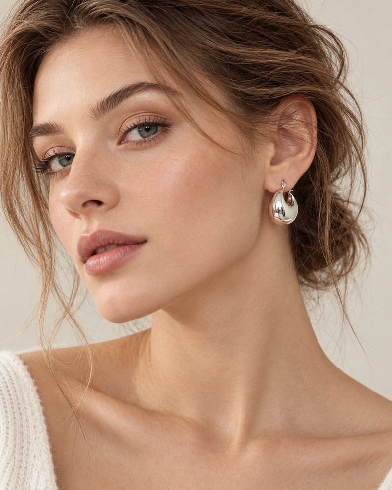 Elara Sculpted Teardrop Earrings alternate view 2