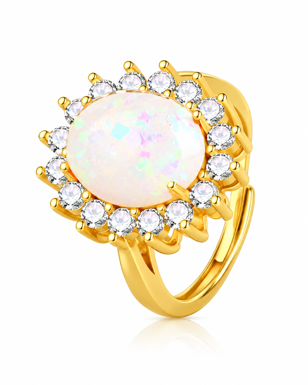 Lunelle Opal Halo Ring