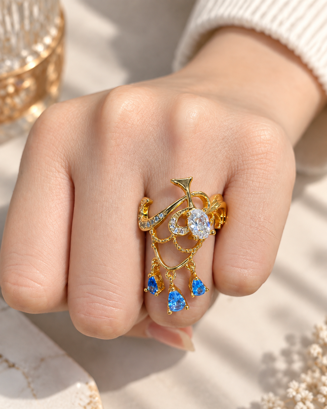 Océane Blue Zircon Open Ring