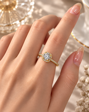 Vianne Zircon Halo Open Ring