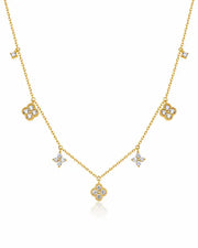 Lumière Clover White Diamond Necklace