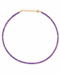 February Amethyst Beaded Choker Necklace