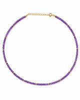 February Amethyst Beaded Choker Necklace