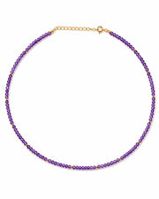 February Amethyst Beaded Choker Necklace