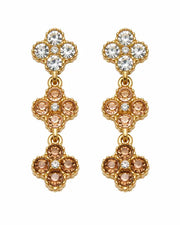 Boucles d'oreilles pendantes en zircone Aurelia Clover Garden