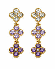 Boucles d'oreilles pendantes en zircone Aurelia Clover Garden