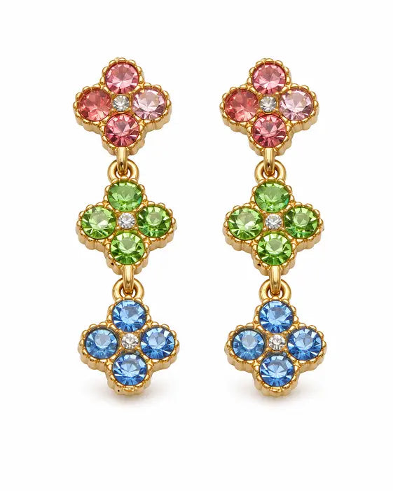 Aurelia Clover Garden Zircon Drop Earrings