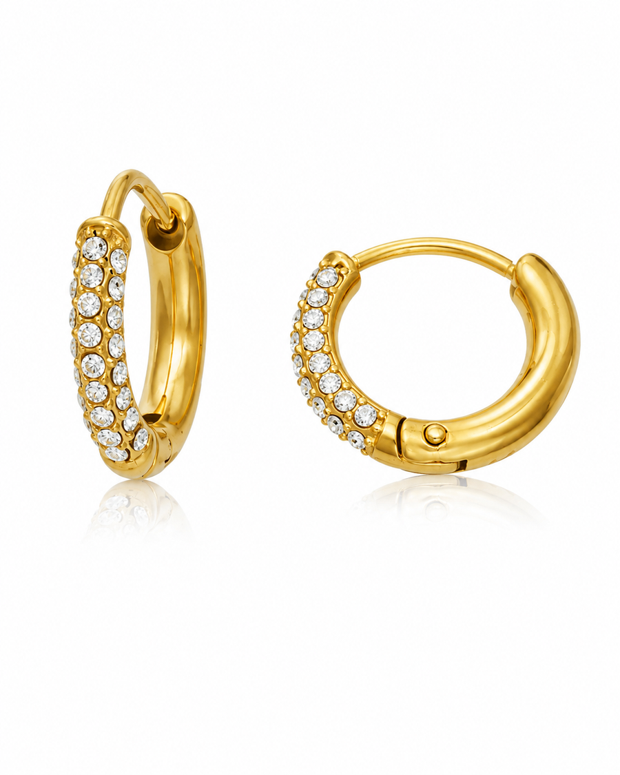 Pavé Huggie Hoop Earrings