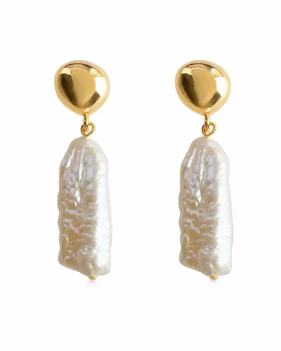 Elara Baroque Freshwater Pearl Drop Earrings