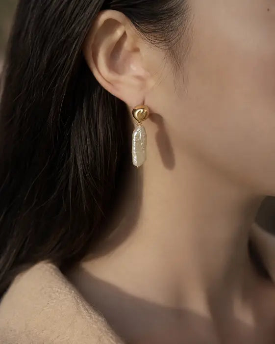 Elara Baroque Freshwater Pearl Drop Earrings