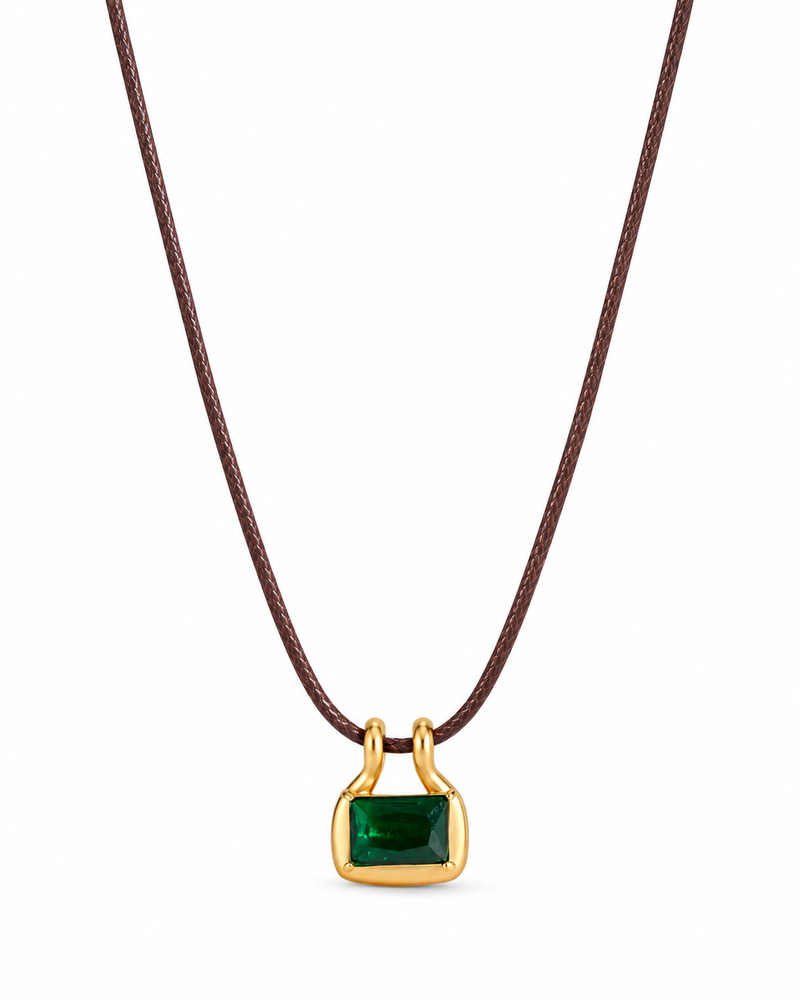 Green Prism Cord Necklace