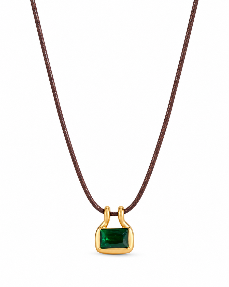 Green Prism Cord Necklace