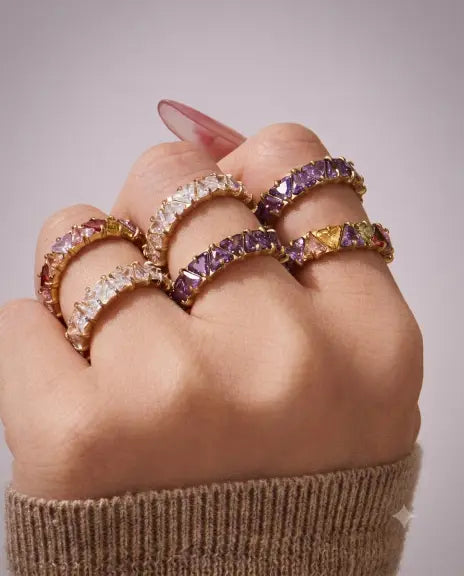 Aurora Prism Crystal Eternity Ring