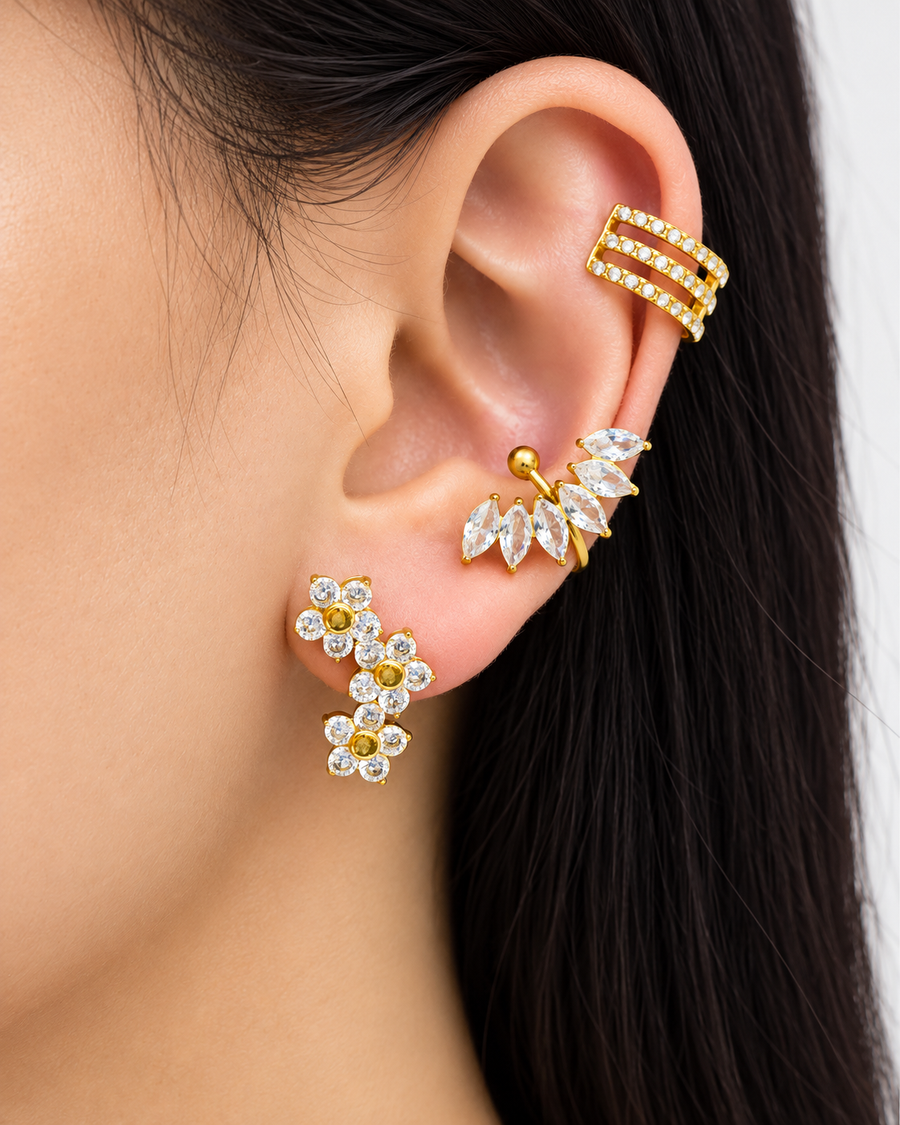 Triple Bloom Earrings