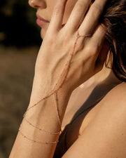 Golden Drape Hand Chain Bracelet
