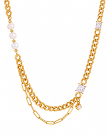 Pearl Link Layered Necklace