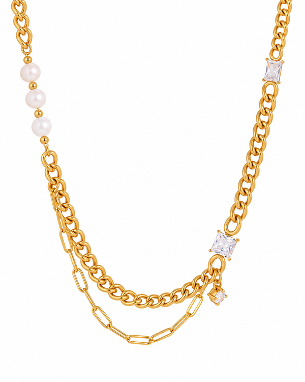 Pearl Link Layered Necklace