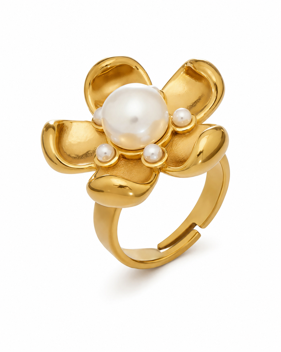 Marielle Shell Pearl Bloom Statement Ring