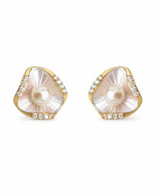 Mariselle Freshwater Pearl Shell Stud Earrings
