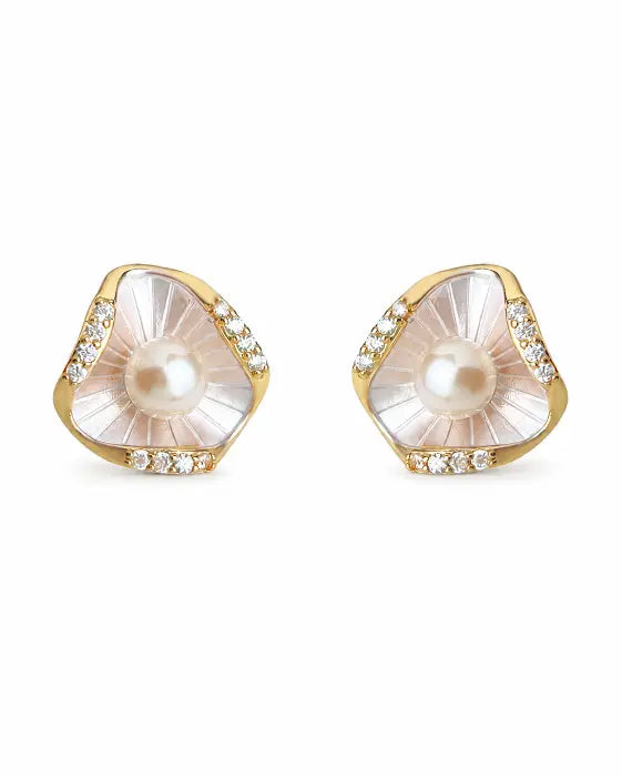 Mariselle Freshwater Pearl Shell Stud Earrings