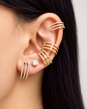 Crescent Triple-Row Ear Cuff