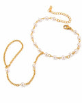 Pearl Line Hand Chain Bracelet
