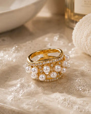 Aurelia Pearl Luxe Gold Statement Ring