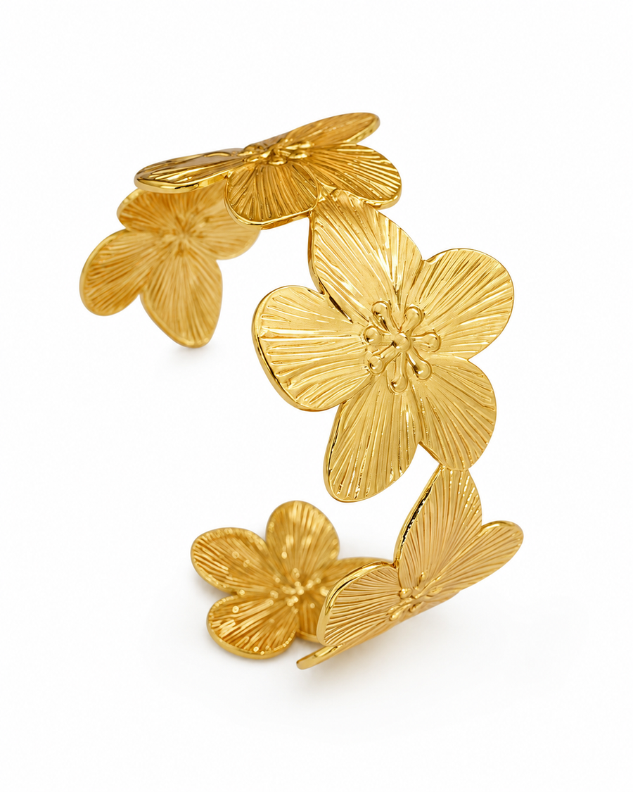Sculpted Bloom Cuff Bracelet