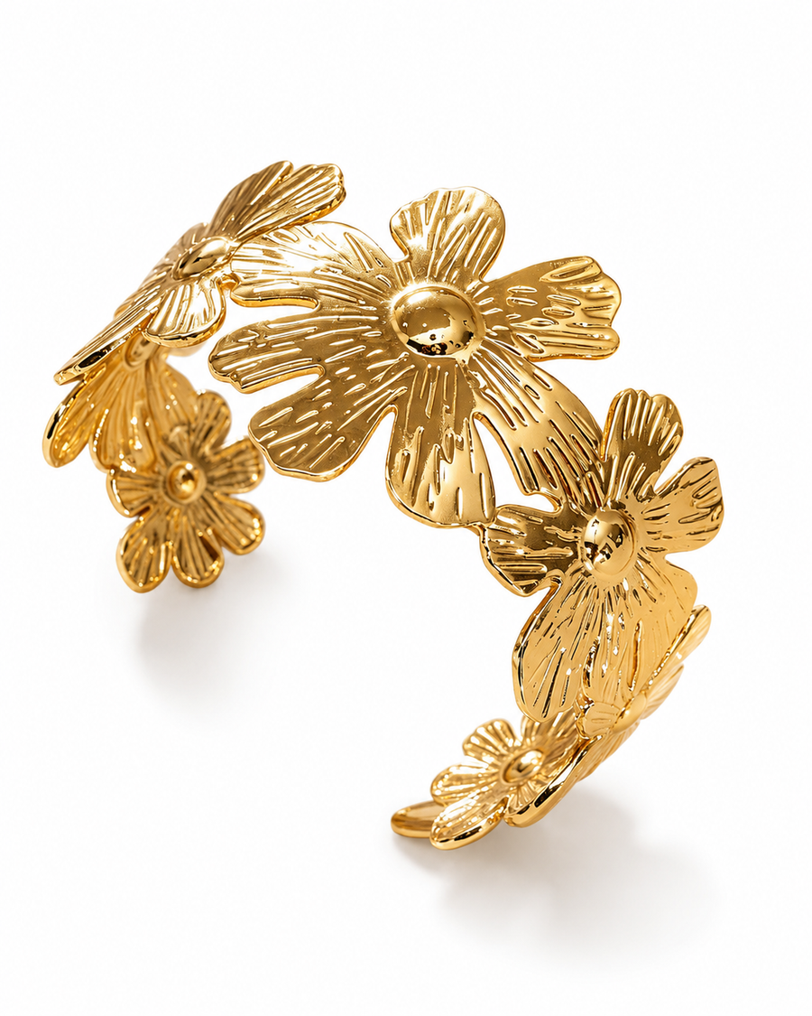 Sculpted Bloom Cuff Bracelet