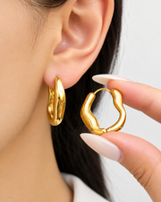 Sculptural Wave Hoops